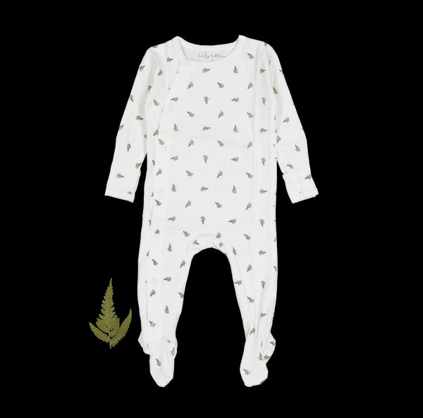 the-printed-snap-romper-white-leaf Lovely Littles - Sophia's StyleBack Snap Romper-1